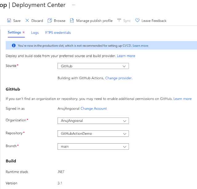 Azure App Deployment with GitHub Action